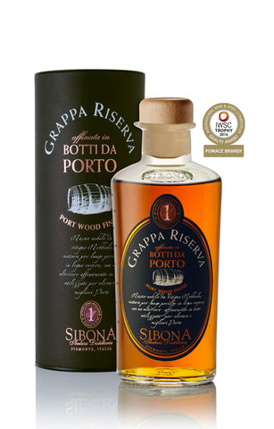 Grappa Reserva de Nebbiolo envelhecida em barris de Vinho do Porto